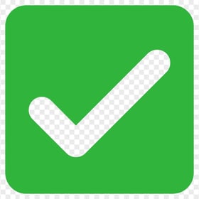 HD Green Square Outline Tick Icon PNG