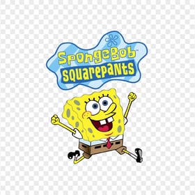 HD Spongebob Squarepants Logo With Cartoon Character PNG