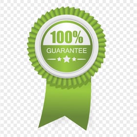 Green 100% Guarantee Quality Ribbon Label Badge