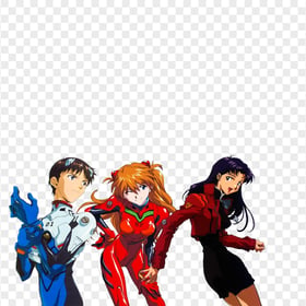 HD Katsuragi Misato, Asuka Langley And Shinji Ikari PNG