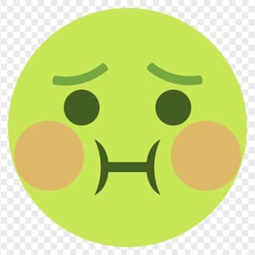 Flat Sick Green Smiley Emoji Emoticon Face
