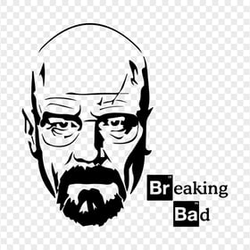 Black Walter White Face With Breaking Bad Logo