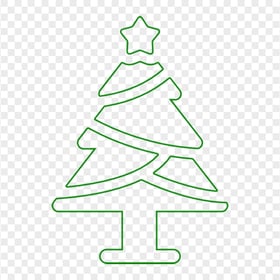 HD Green Outline Christmas Tree Icon PNG