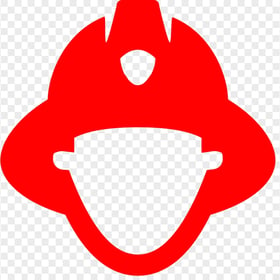 Red Firefighter Fireman Head Silhouette Icon PNG