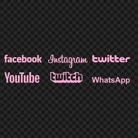 HD Social Media Light Pink Logos PNG