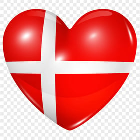 HD Denmark Flag On Heart Shape PNG