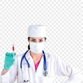 Female Doctor Syringe Injection Stethoscope