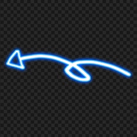 HD Blue Neon Line Hand Drawn Arrow Pointing Left PNG