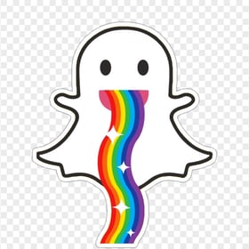 HD Snapchat Ghost Rainbow Stickers PNG Image