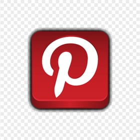 Red Square Pinterest App Icon With Shadow
