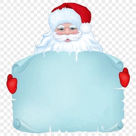 Santa Illustration Character Holding An Empty List