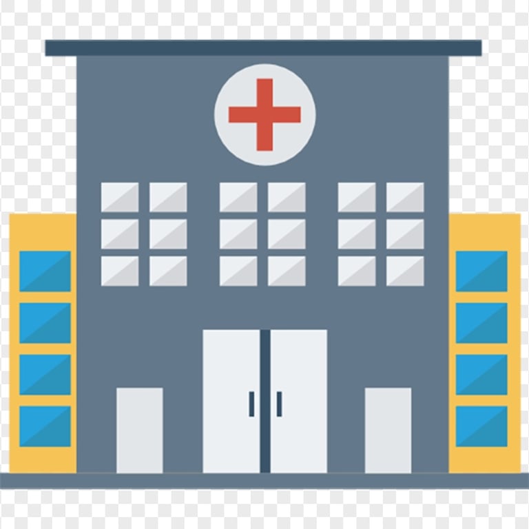 Vector Flat City Hospital Clinic Healthcare Icon