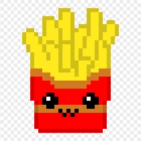 HD Minecraft French Fries Cup Pixel Art PNG
