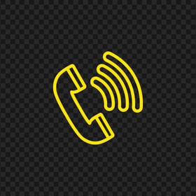 HD Yellow Outline Call Phone Icon Transparent PNG