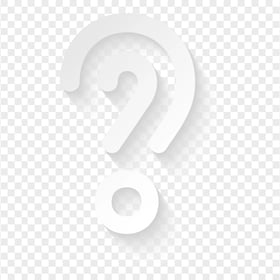 FREE White 3D Question Mark Symbol PNG