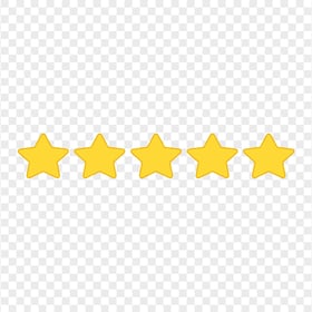 Clipart Yellow Five Customer Review Stars PNG