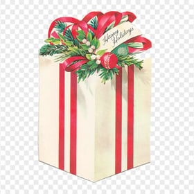 Christmas Happy Holidays Gift Box PNG