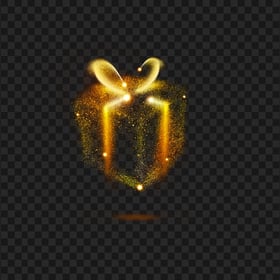 Gold Glitter Gift Box Effect FREE PNG