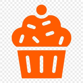Orange Cupcake Muffin Silhouette Icon PNG