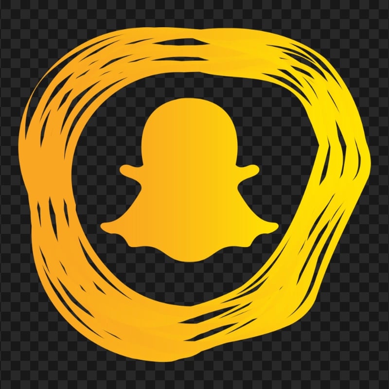 HD Snapchat Yellow Circular Circle Brush Stroke Icon PNG Image