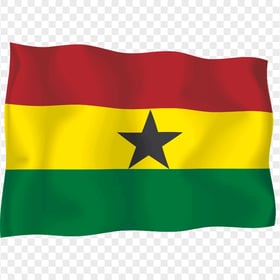 Illustration Waving Ghanaian Flag PNG