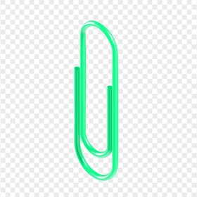 HD Green 3D Paper Clip Transparent PNG