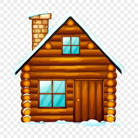 Cartoon Wooden Winter Snowy House HD PNG