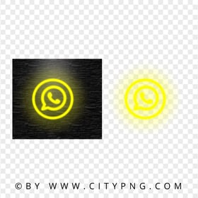 HD Yellow Neon Light Whatsapp Wa Round Circle Logo Icon PNG