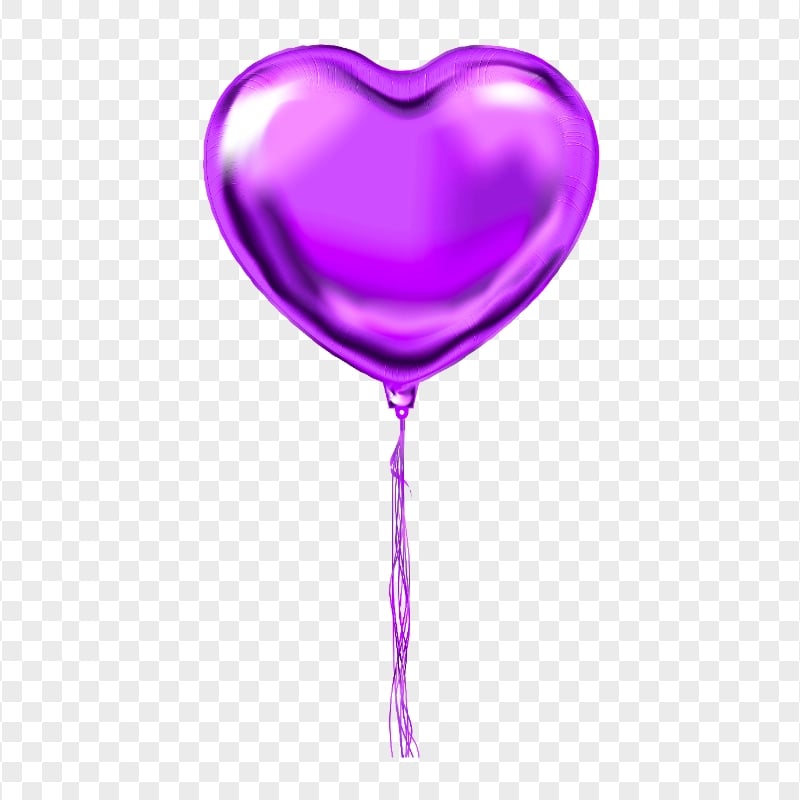 HD Single Purple Heart Love Balloon PNG