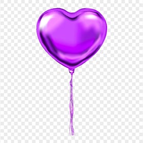 HD Single Purple Heart Love Balloon PNG