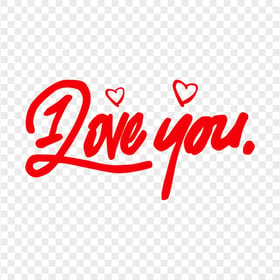 HD Red I Love You Text Clipart Valentine PNG