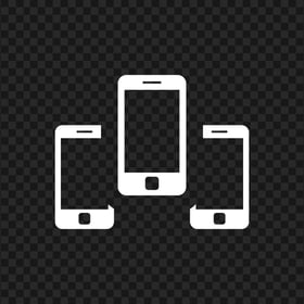 HD Three White Smartphone Icon Transparent PNG