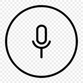 Download Round Voice Recorder Mic Line Black Icon PNG