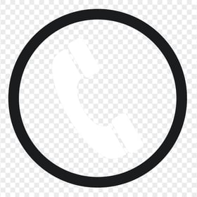 HD Black And White Round Circle Phone Icon PNG