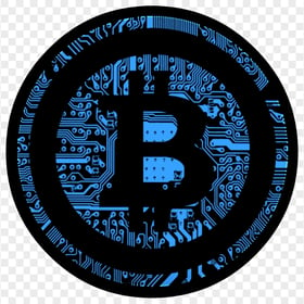 HD Blue BTC Bitcoin Cryptocurrency Coin PNG