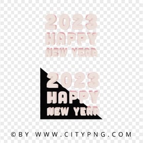 Smooth Pink 2023 Happy New Year HD PNG