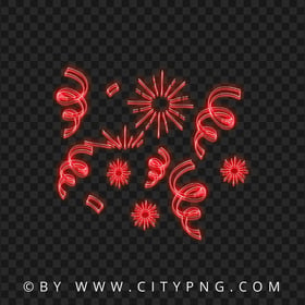HD Red Neon Glowing Doodle Confetti PNG