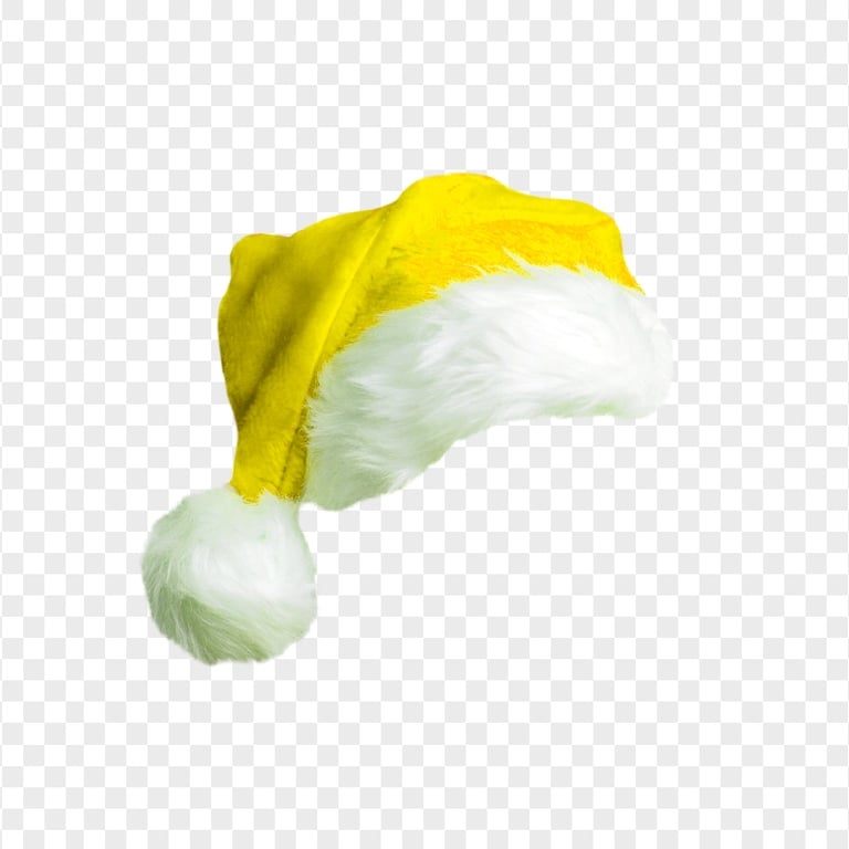 HD Cute Real Yellow Christmas Santa Claus Hat PNG