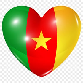 HD Cameroon Flag Heart Shape PNG