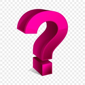 Pink Question Mark 3D Logo Icon Symbol Image PNG