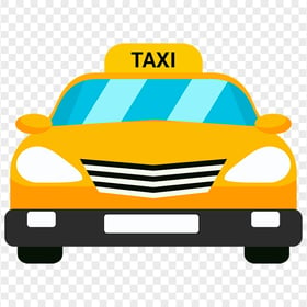 Cartoon Taxi Cab Car Vector Front View PNG Image