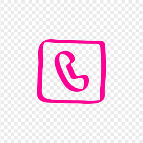 HD Pink Hand Draw Square Phone Icon Transparent PNG