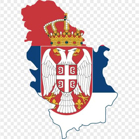 HD Serbia Map Flag PNG