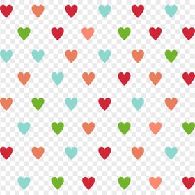 Multicolor Hearts Pattern Seamless Download PNG
