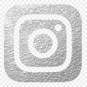 HD Silver Texture Square Instagram Logo Icon PNG