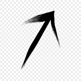 Black Arrow Top Right Brush Stroke PNG