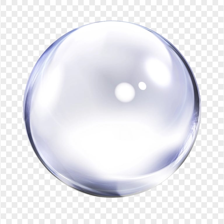 White Crystal Glass Sphere Ball HD PNG