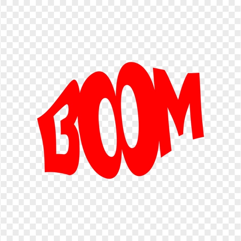 HD Red Boom Word Text PNG | Citypng