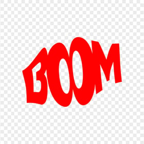 HD Red Boom Word Text PNG