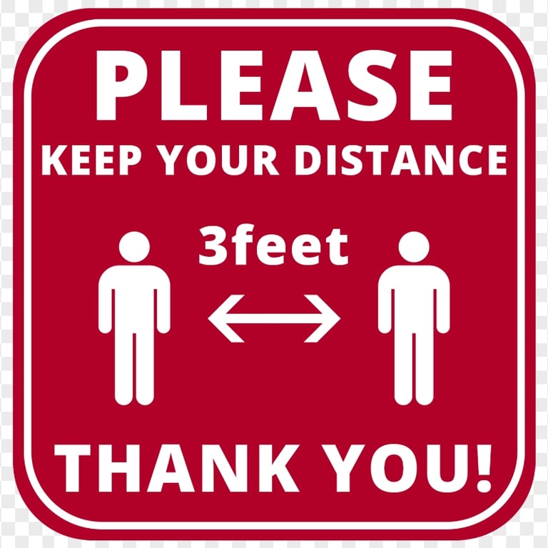 Printable Please Keep Your Distanc 3feet Free Sign